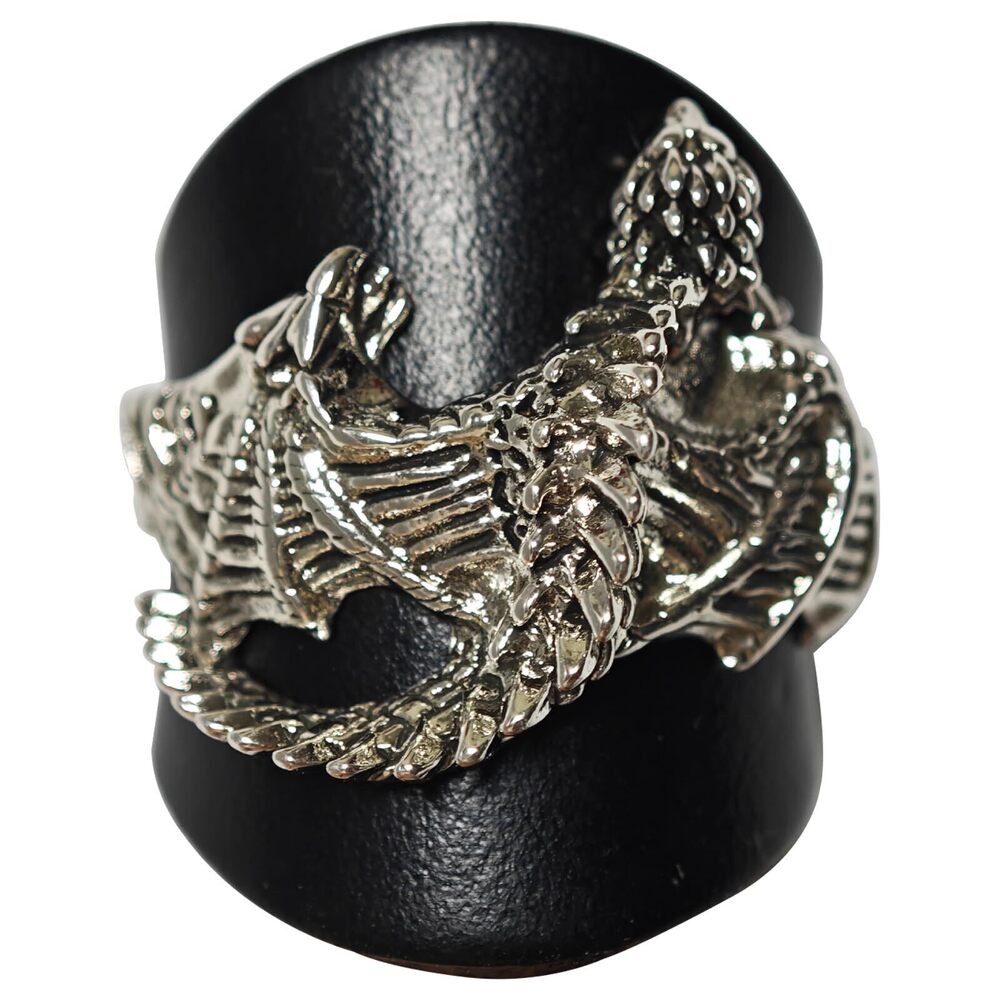7995 Vintage Dragon Leather Scarf Slide Ring Western Neckerchief Buckle